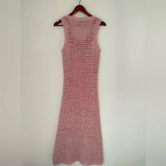 DEREK LAM 10 CROSBY Eliana Marled Open Knit Midi Dress Medium - Picture 6 of 6